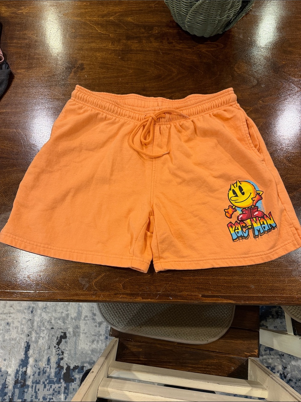 PAC-MAN • Men’s Orange Elastic Waistband Cotton PAC-MAN Drawstring Shorts NWT M